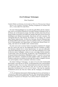 Zwei Freiburger Vorlesungen