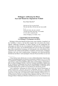 Heideggers Auffassung des Bösen. Seyn und Mensch im Abgrund der Freiheit