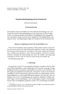 Pandemiebekämpfung durch Sozialrecht