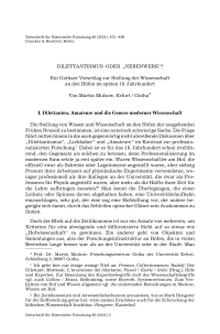 Dilettantismus oder „Nebenwerk“?