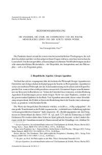 Die Pandemie, die Ethik, die Jurisprudenz und die Politik: menschliches Leben und der Schutz seiner Würde