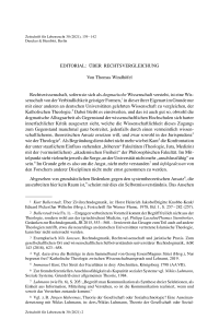 Editorial: Über Rechtsvergleichung