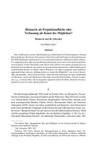 Bismarck als Projektionsfläche oder Verfassung als Kunst des Möglichen?