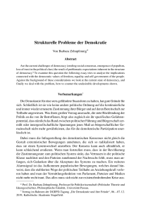 Strukturelle Probleme der Demokratie