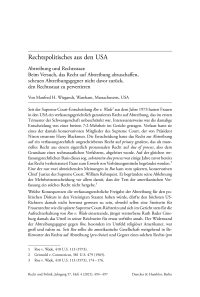 Rechtspolitisches aus den USA