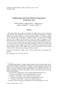 Sudden Stops and Asset Purchase Programmes in the Euro Area