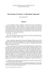 The Economy in Context: A Value-Based Approach