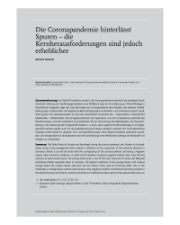 Die Coronapandemie hinterlässt Spuren – die Kernherausforderungen sind jedoch erheblicher
