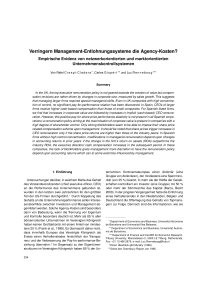 Verringern Management-Entlohnungssysteme die Agency-Kosten? — Empirische Evidenz von netzwerkorientierten und marktorientierten Unternehmenskontrollsystemen