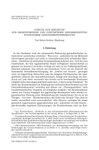 Zurück zur Struktur? Zur gegenwärtigen und zukünftigen Gewährleistung stationärer Gesundheitsversorgung