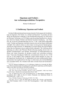 Eigentum und Freiheit – Aus verfassungsrechtlicher Perspektive