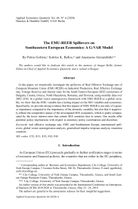 The EMU-REER Spillovers on Southeastern European Economies: A G-VAR Model