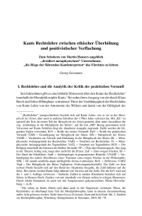 Kants Rechtslehre zwischen ethischer Überhöhung und positivistischer Verflachung