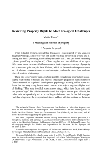 Reviewing Property Rights to Meet Ecological Challenges