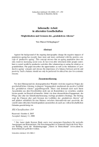 Informelle Arbeit in alternden Gesellschaften. Möglichkeiten und Grenzen des "produktiven Alterns„