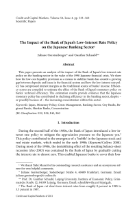 The Impact of the Bank of Japan’s Low-Interest Rate Policy on the Japanese Banking Sector