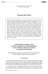 Linked Employer-Employee Data on Firms" Training Costs: Enriching Register based LEE Data with Firm Level Data on Apprenticeship Training