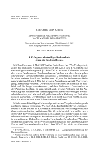 Einstweiliger Grundrechtsschutz nach Maßgabe des Gesetzes
