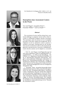 Konzeption eines Assessment Centers in der Praxis