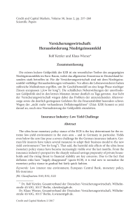 Versicherungswirtschaft: Herausforderung Niedrigzinsumfeld