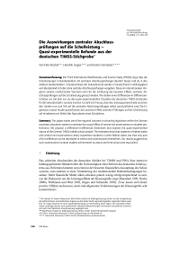Die Auswirkungen zentraler Abschlussprüfungen auf die Schulleistung – Quasi-experimentelle Befunde aus der deutschen TIMSS-Stichprobe