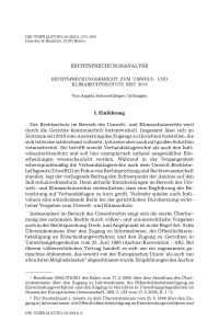 Rechtsprechungsbericht zum Umwelt- und Klimarechtsschutz seit 2018