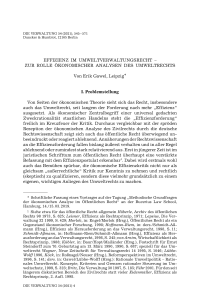 Effizienz im Umweltverwaltungsrecht – zur Rolle ökonomischer Analysen des Umweltrechts