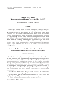 Ending Uncertainty: Recapitalisation of Banks Supervised by the SSM