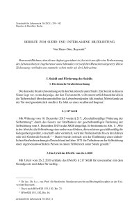 Beihilfe zum Suizid und Unterlassene Hilfeleistung