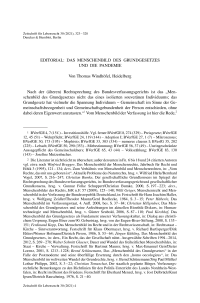 Editorial: Das Menschenbild des Grundgesetzes und die Pandemie