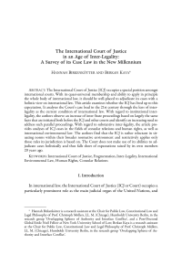 The International Court of Justice in an Age of Inter-Legality: A Survey of its Case Law in the New Millennium