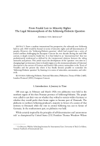 From Feudal Law to Minority Rights: The Legal Metamorphosis of the Schleswig-Holstein Question