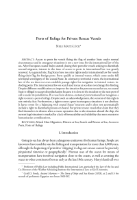 Ports of Refuge for Private Rescue Vessels