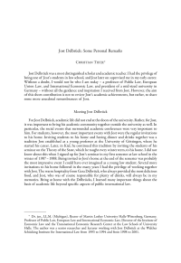 Jost Delbrück: Some Personal Remarks