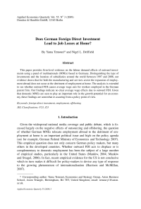 Does German Foreign Direct Investment Lead to Job Losses at Home?