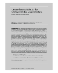 Unternehmenshilfen in der Coronakrise: Ein Zwischenstand