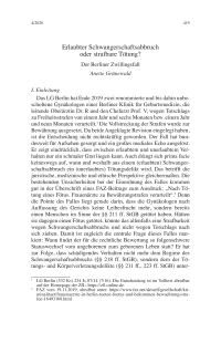 Erlaubter Schwangerschaftsabbruch oder strafbare Tötung?