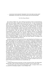 “… Dass man sich selbst vergisst und nur der Sache lebt“. Freiherr vom Stein im Lichte einer neuen Biographie