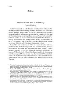 Reinhard Merkel zum 70. Geburtstag