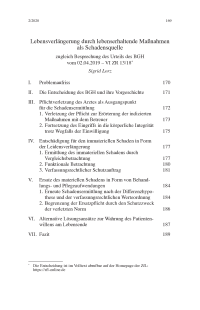 Lebensverlängerung durch lebenserhaltende Maßnahmen als Schadensquelle