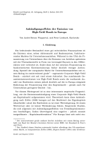 Ankündigungseffekte der Emission von High-Yield Bonds in Europa