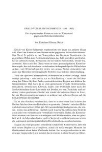 Ewald von Kleist-Schmenzin (1890–1945) – Ein altpreußischer Konservativer im Widerstand gegen den Nationalsozialismus