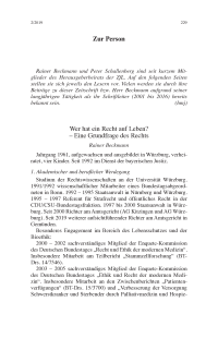 Wer hat ein Recht auf Leben? – Eine Grundfrage des Rechts
