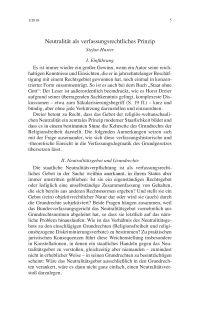 Neutralität als verfassungsrechtliches Prinzip