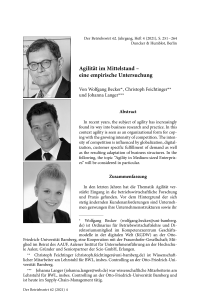 Agilität im Mittelstand – eine empirische Untersuchung