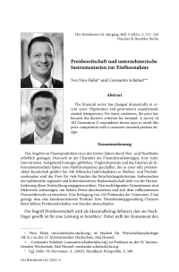 Preisbereitschaft und unternehmerische Instrumentarien zur Einflussnahme