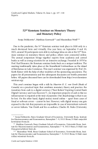 52nd Konstanz Seminar on Monetary Theory and Monetary Policy