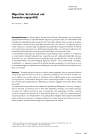Migration, Sozialstaat und Zuwanderungspolitik