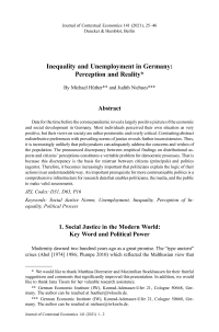 Inequality and Unemployment in Germany: Perception and Reality