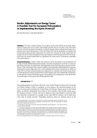 Border Adjustments on Energy Taxes: A Possible Tool for European Policymakers in Implementing the Kyoto Protocol?